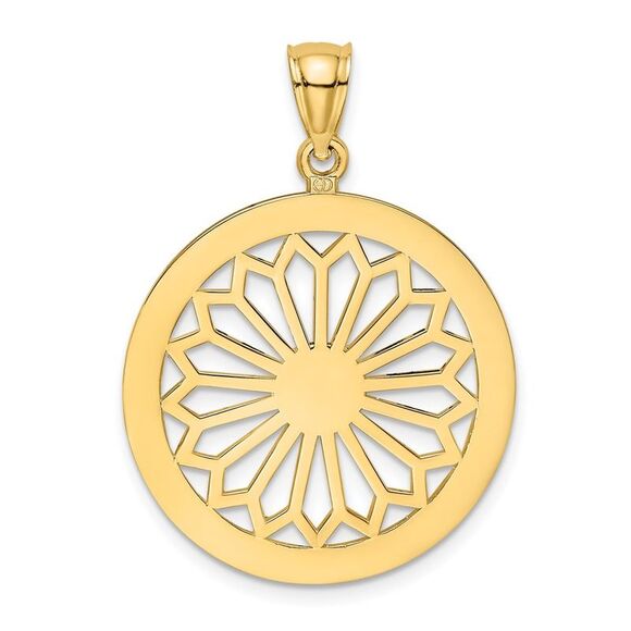 daisy♡14kgf 14k Yellow Gold Retro Daisy In Round Frame Charm